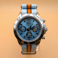Gulf Racing Inspired Chronograph Iconic Motorsport Style on Your Wrist