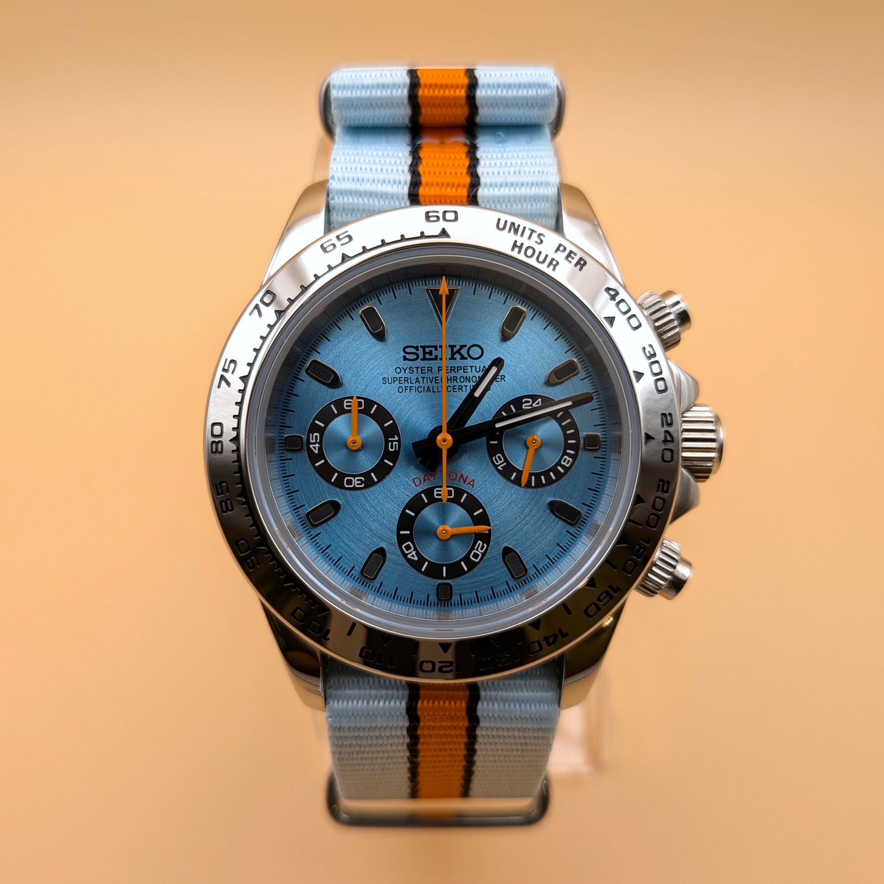 Gulf Racing Inspired Chronograph Iconic Motorsport Style on Your Wrist
