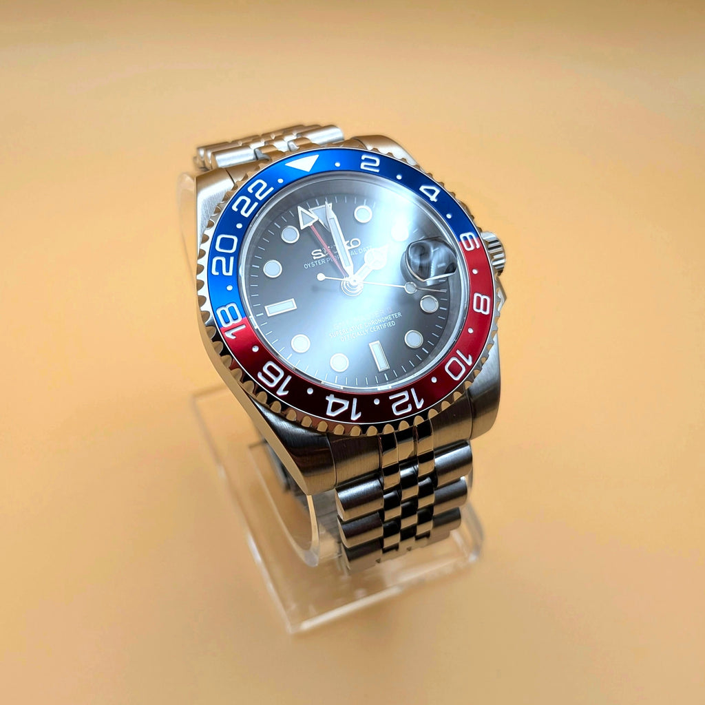 GMT Automatic One Watch Two Worlds Inspired Pepsi Bezel