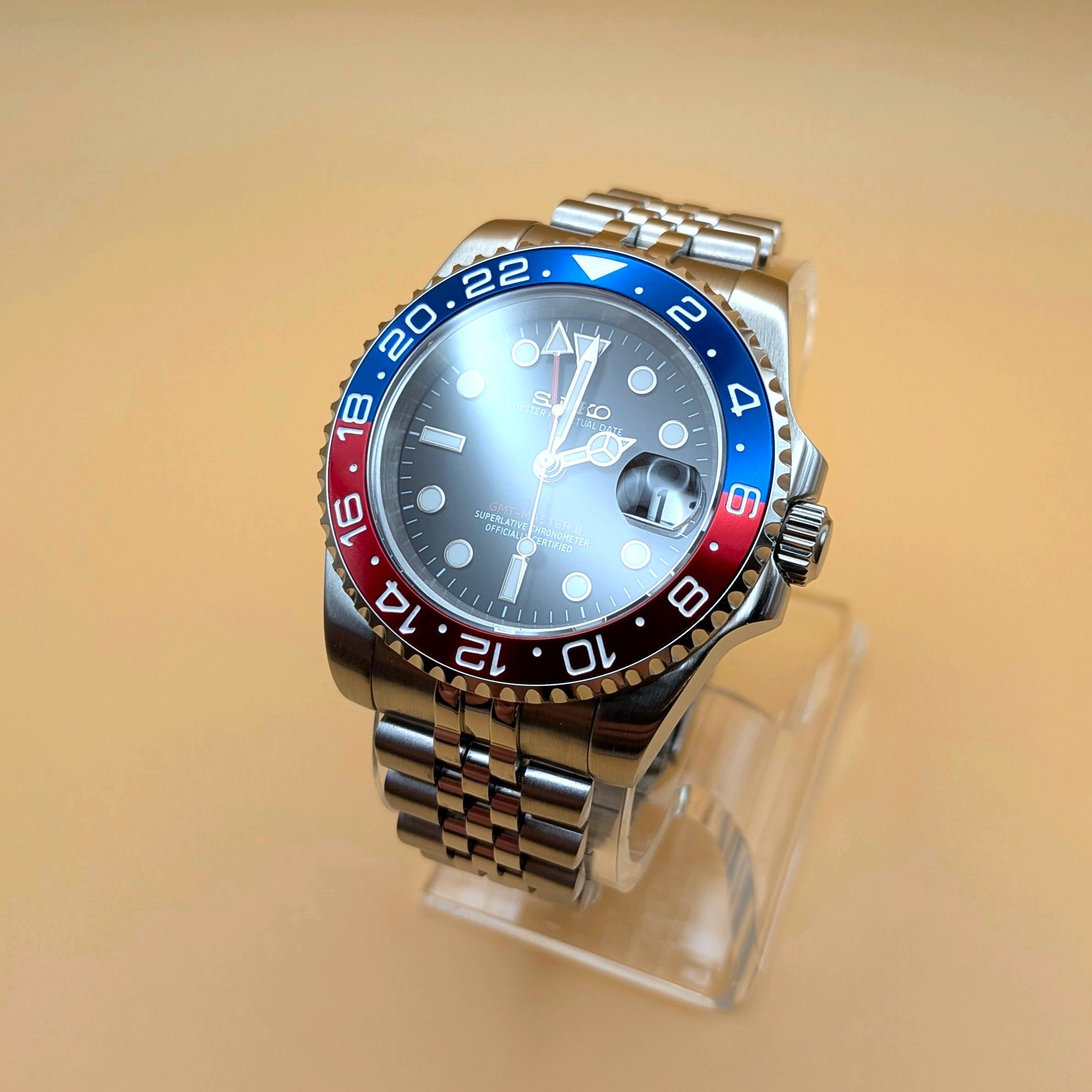 GMT Automatic One Watch Two Worlds Inspired Pepsi Bezel