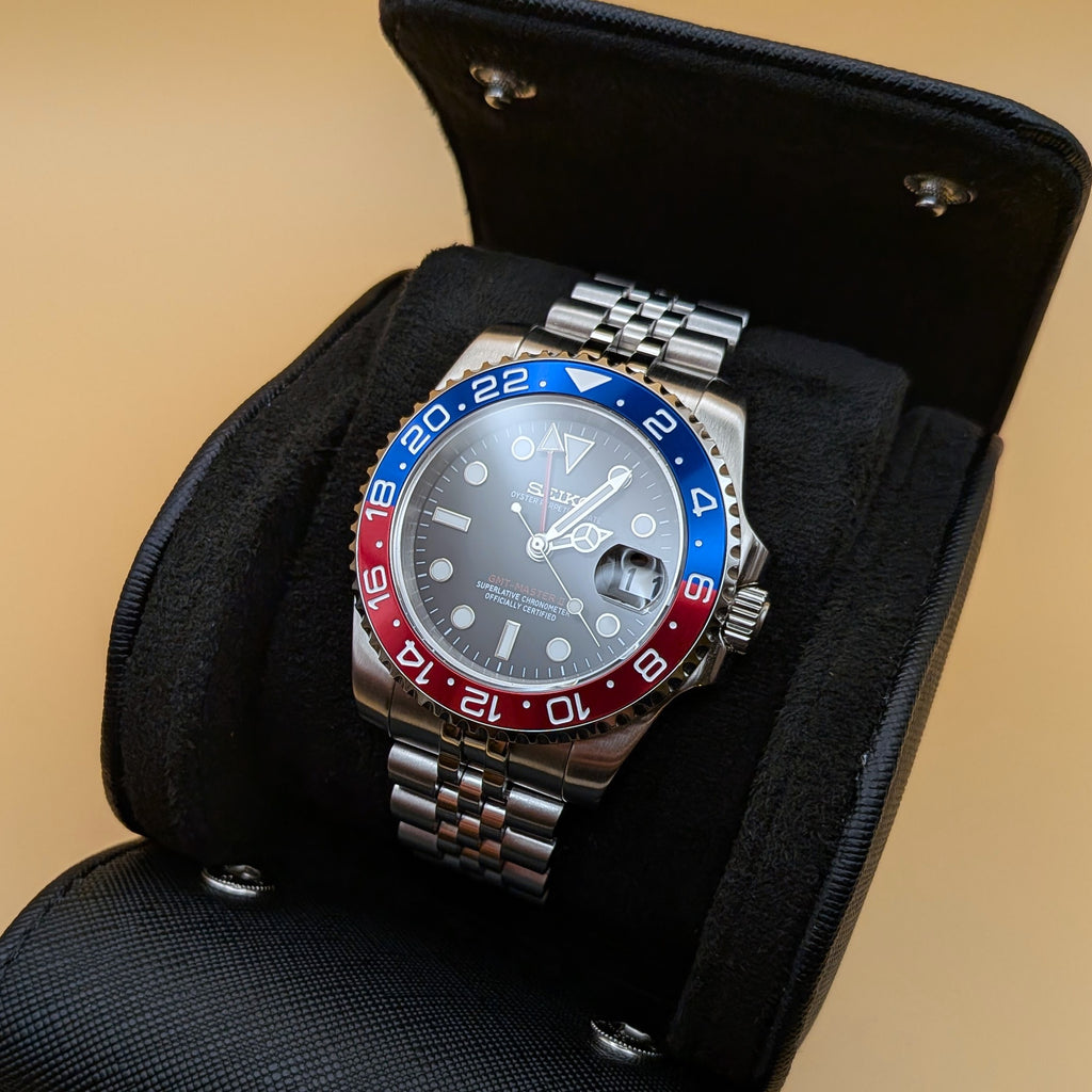 GMT Automatic One Watch Two Worlds Inspired Pepsi Bezel