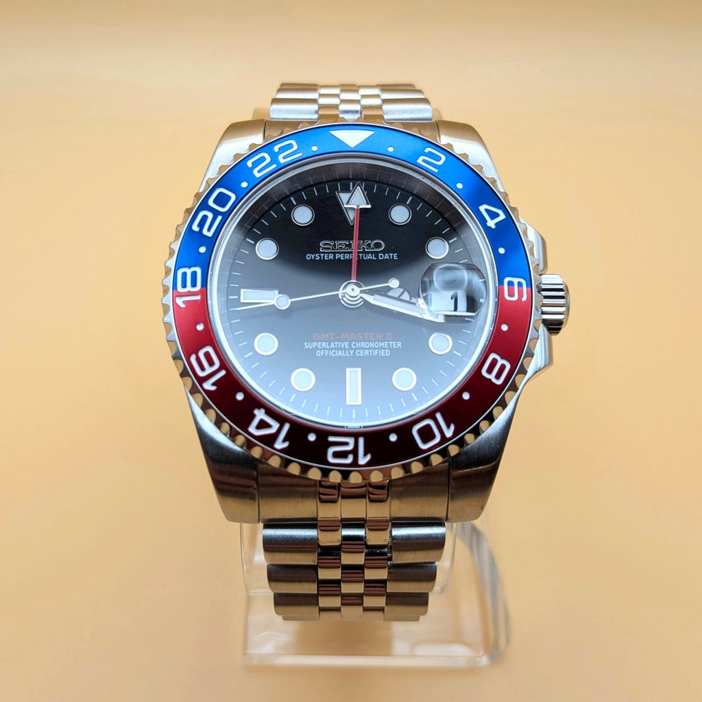 GMT Automatic One Watch Two Worlds Inspired Pepsi Bezel