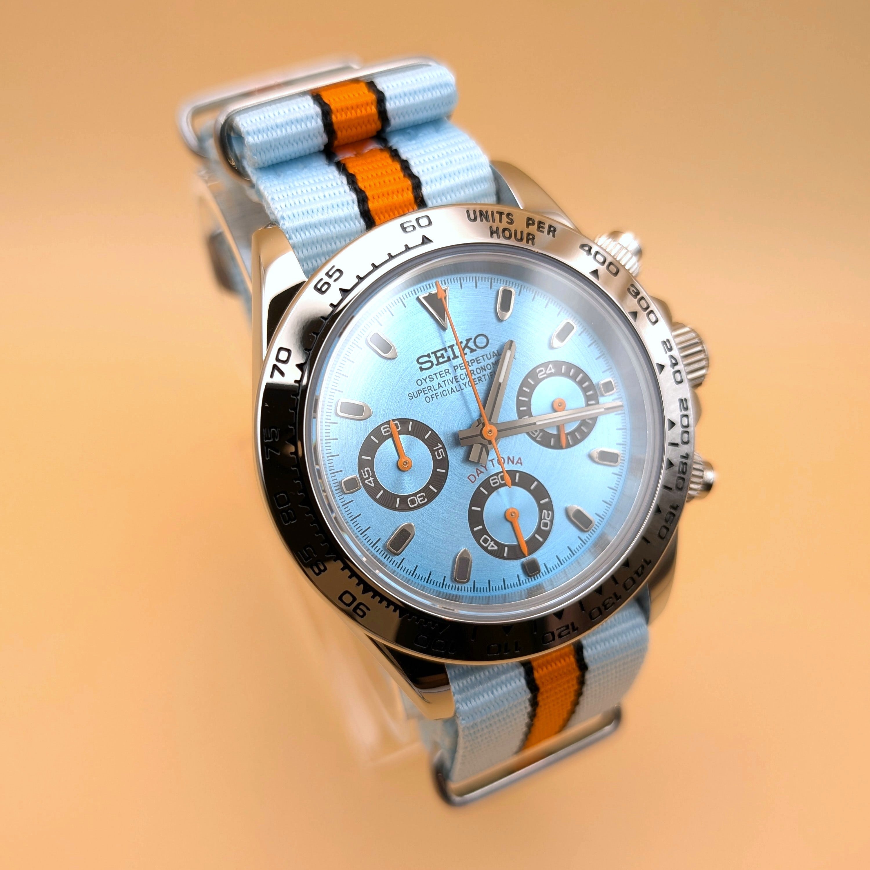 Gulf Racing Inspired Chronograph Iconic Motorsport Style on Your Wrist