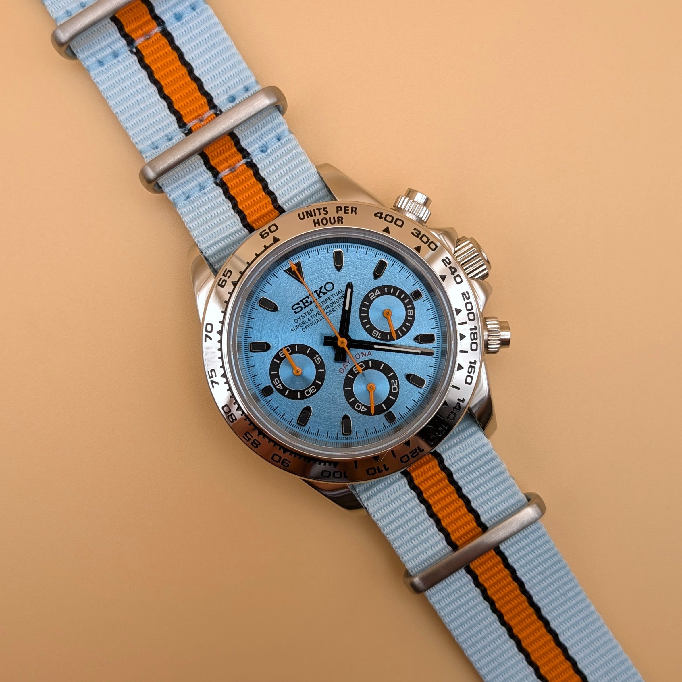 Gulf Racing Inspired Chronograph Iconic Motorsport Style on Your Wrist