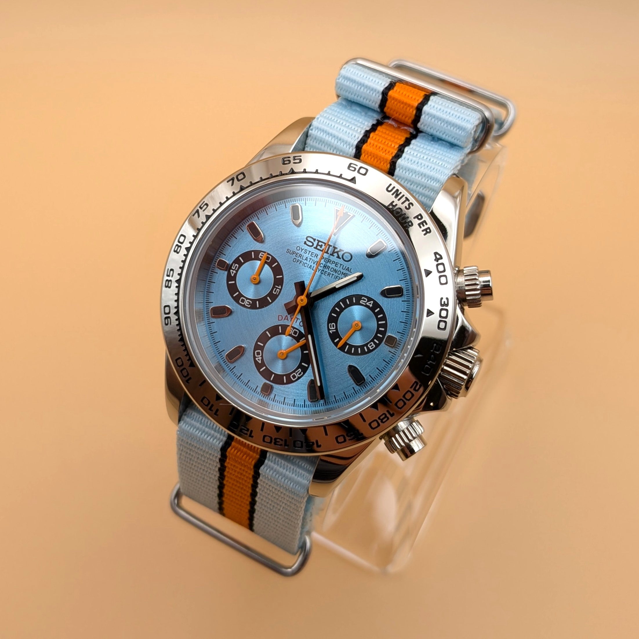 Gulf Racing Inspired Chronograph Iconic Motorsport Style on Your Wrist