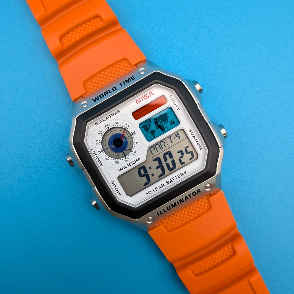 Casio AE-1200 Mod NASA Inspired Orange Strap