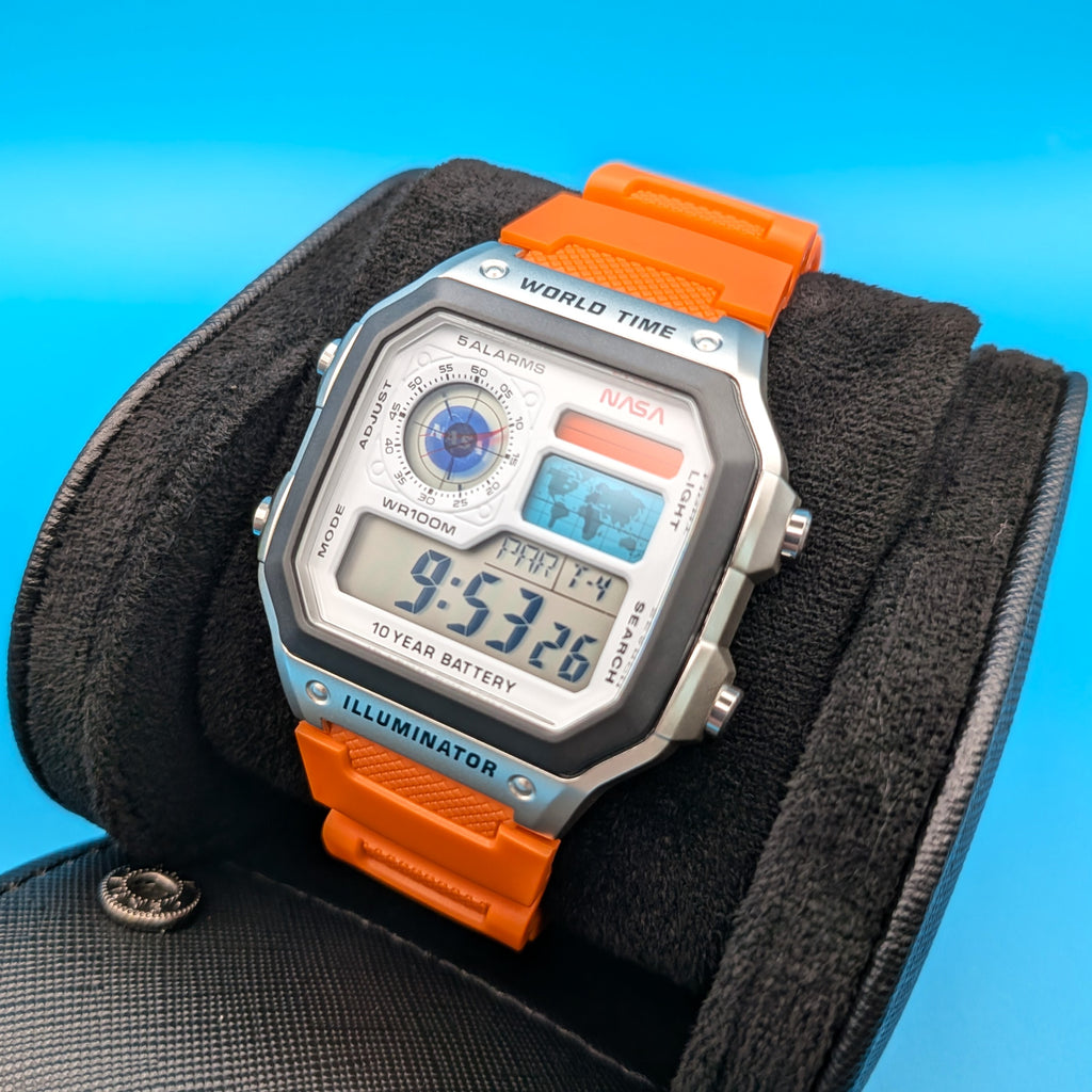 Casio AE-1200 Mod NASA Inspired Orange Strap
