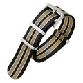 007 Inspired Watch Strap (Black/Gold/Gray)