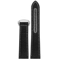 Black Nylon Watch Strap with White Stitching