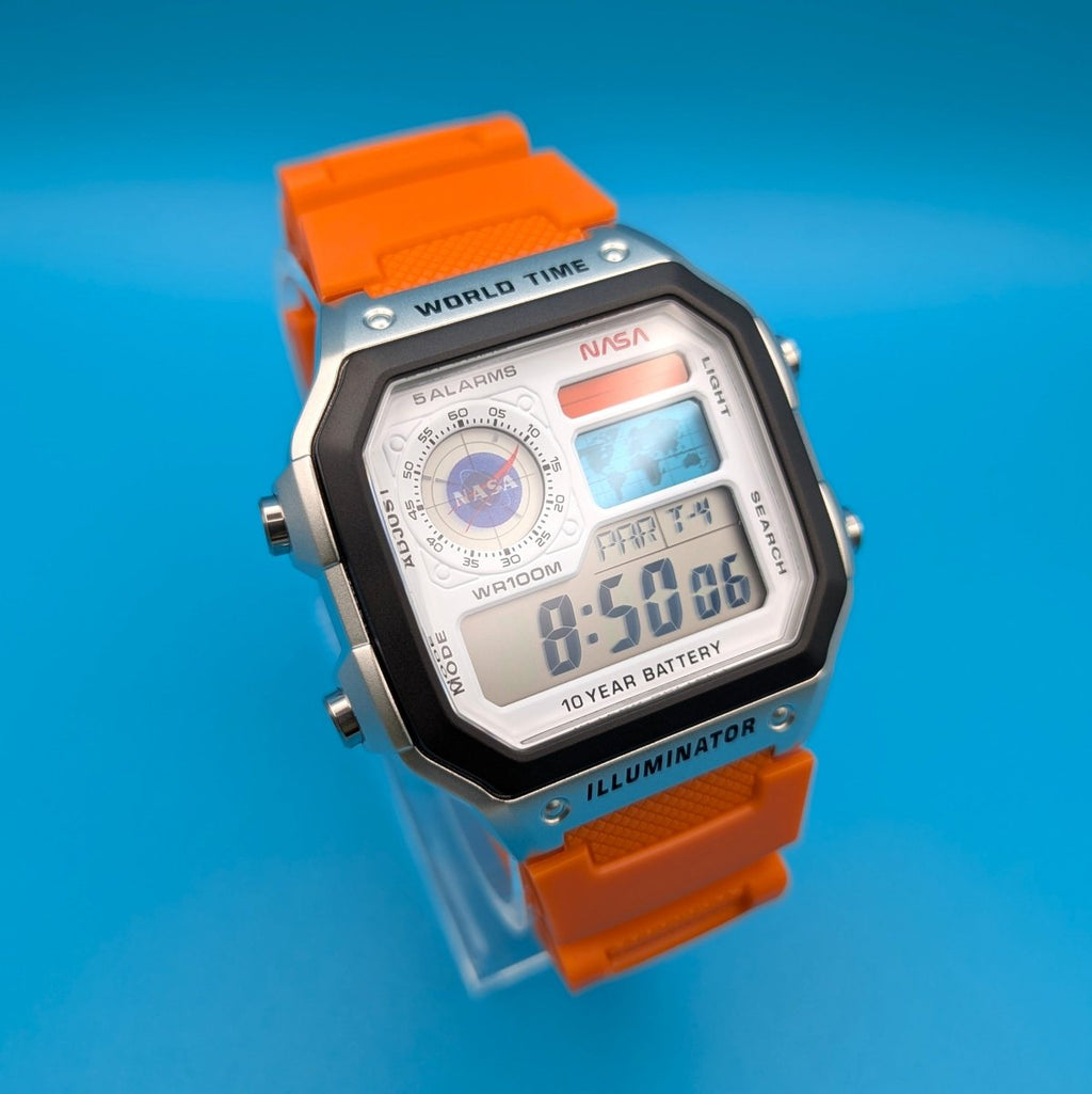 Casio AE-1200 Mod NASA Inspired Orange Strap - Hands On Time