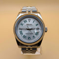 Classic Automatic Roman Silver & Green - Hands On Time