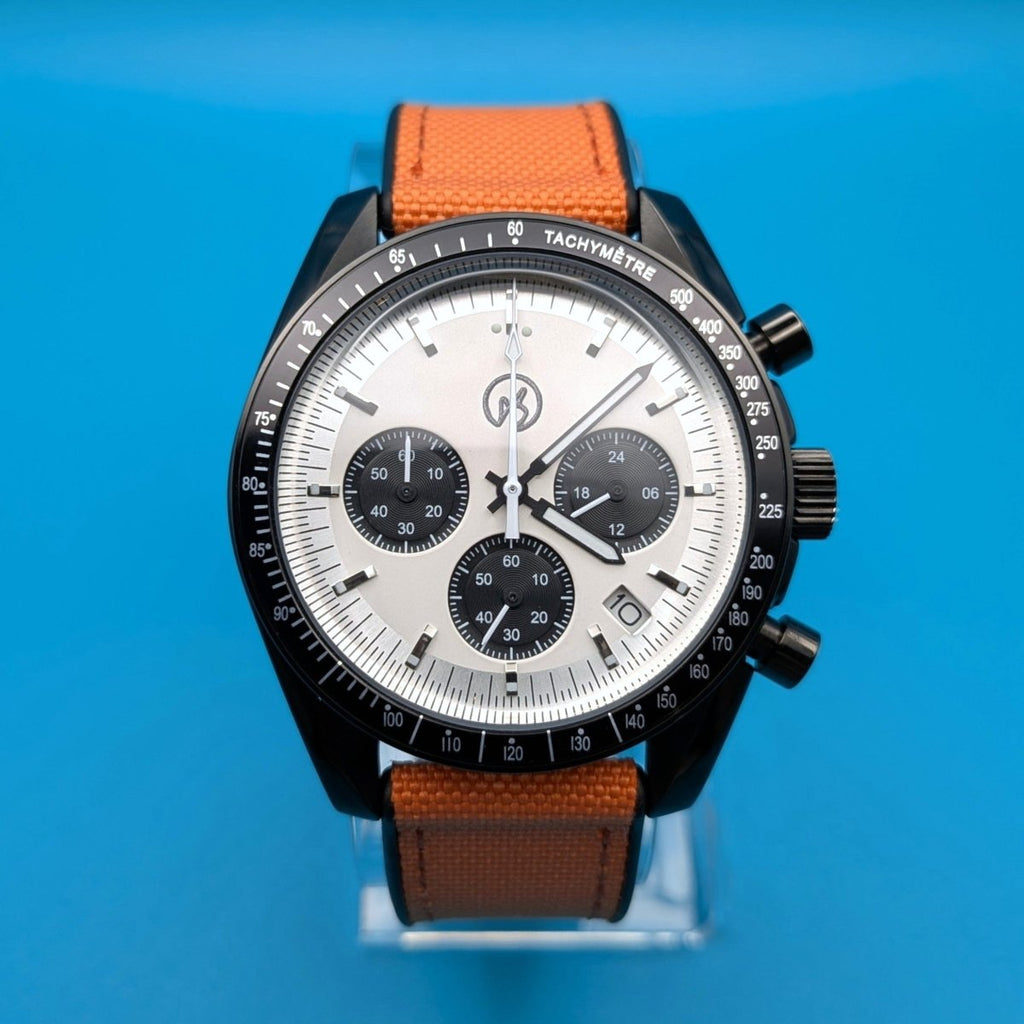 Hands On Time Speed Chronograph White & Black - Hands On Time