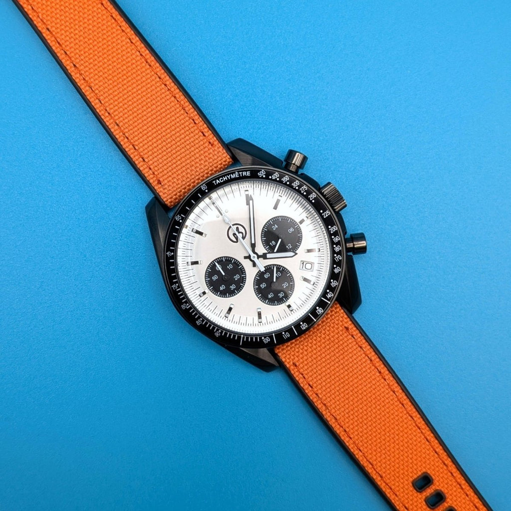 Hands On Time Speed Chronograph White & Black - Hands On Time