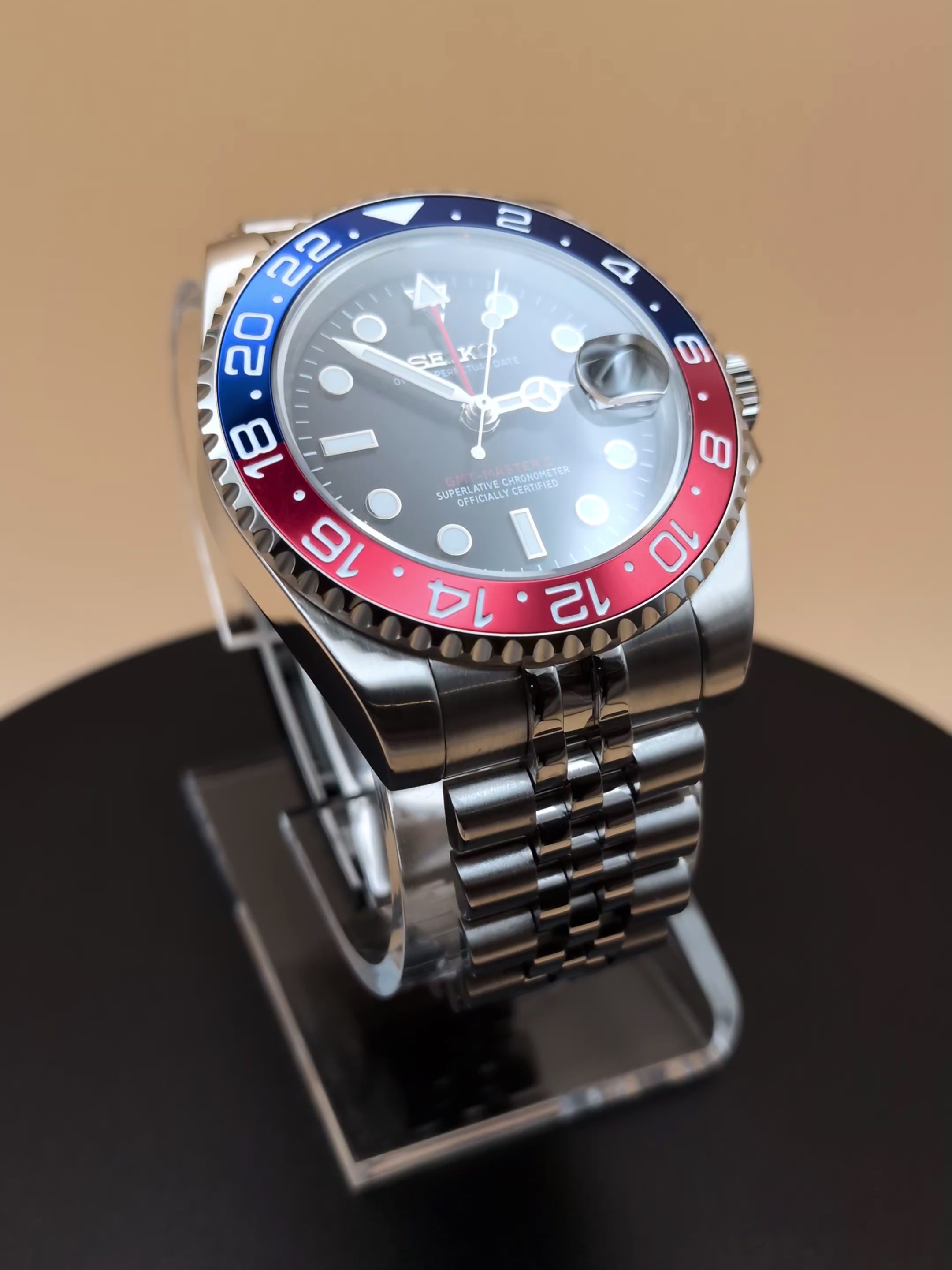 GMT Automatic One Watch Two Worlds Inspired Pepsi Bezel